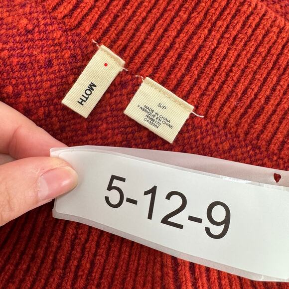 Moth Skirt Womens 4 Red Knit Mini Cargo Pocket Front Wool Blend - Picture 3 of 7